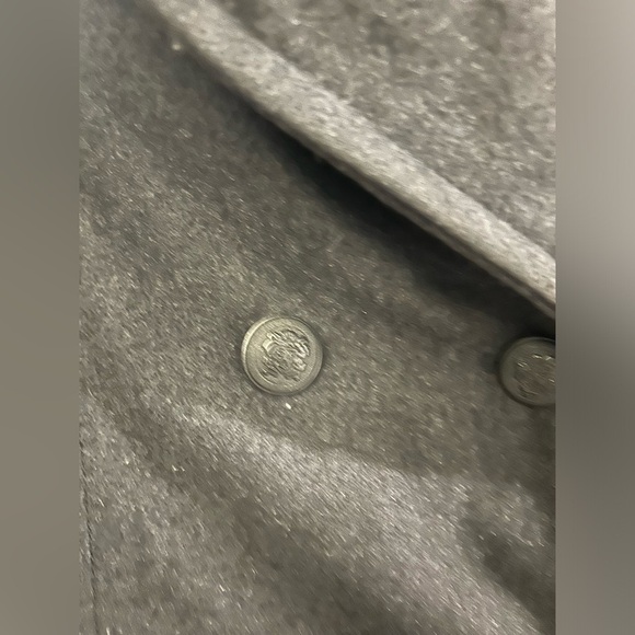 Guess Peacoat Women’s Medium Wool Blend Black Fuzzy Neck Winter - Picture 8 of 10